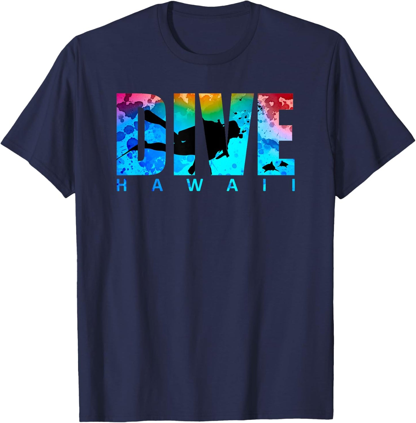 DIVE HAWAII Sharks Sunset Scuba Diving Snorkeling Vacation T-Shirt - T-Shirt | Navy