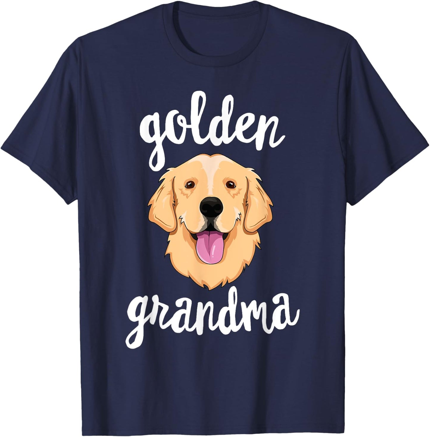 Golden Retriever Grandma Mother Fur Mom Dog Puppy Adopt T-Shirt - T-Shirt | Navy