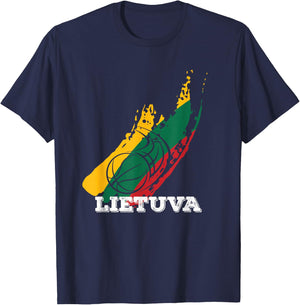 Lithuania Lietuva Basketball Lithuanian Strong Gift T-Shirt - T-Shirt | Navy