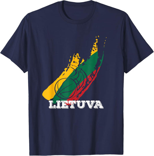 Lithuania Lietuva Basketball Lithuanian Strong Gift T-Shirt - T-Shirt | Navy