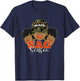 Sagittarius Season Afro Puffs Black Woman Camo T-Shirt - T-Shirt | Navy