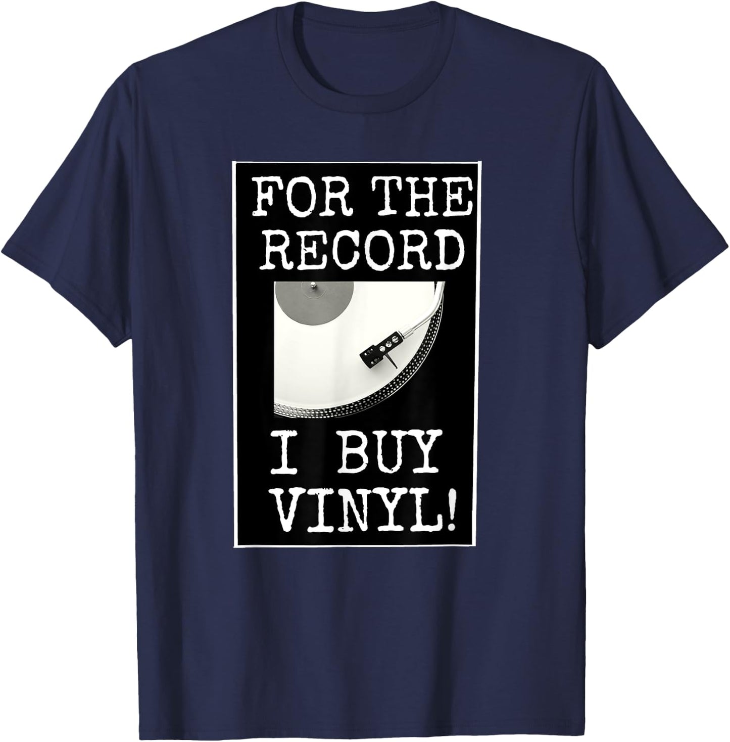 Collectors Vinyl Music Albums LP Records & 45's. Rock, Metal T-Shirt - T-Shirt | Navy