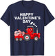 Valentines Day Heart In Tractor Funny Farm Toddler Boys Kids T-Shirt - T-Shirt | Navy