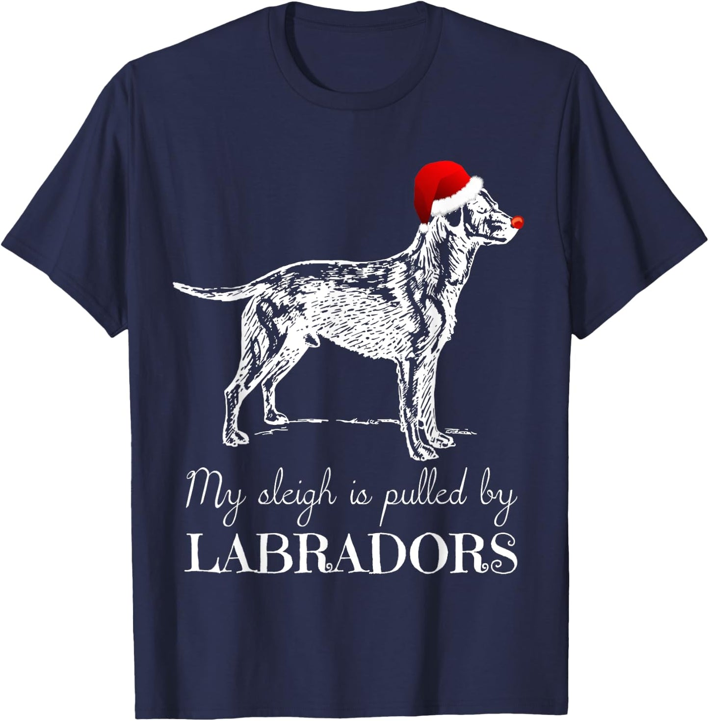 Labrador Retriever Christmas Shirt - Lab Dog X-Mas Men Women Kids T-Shirt - T-Shirt | Navy