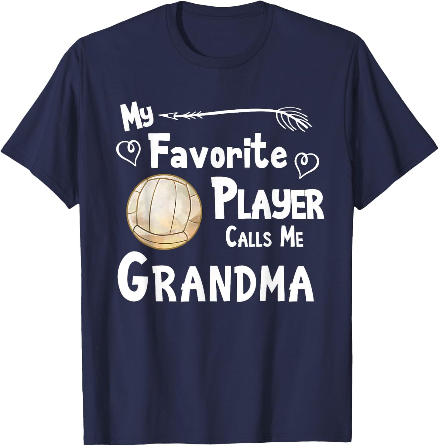 Grandma Volleyball Game Fan Sports Favorite Player T-Shirt - T-Shirt | Navy