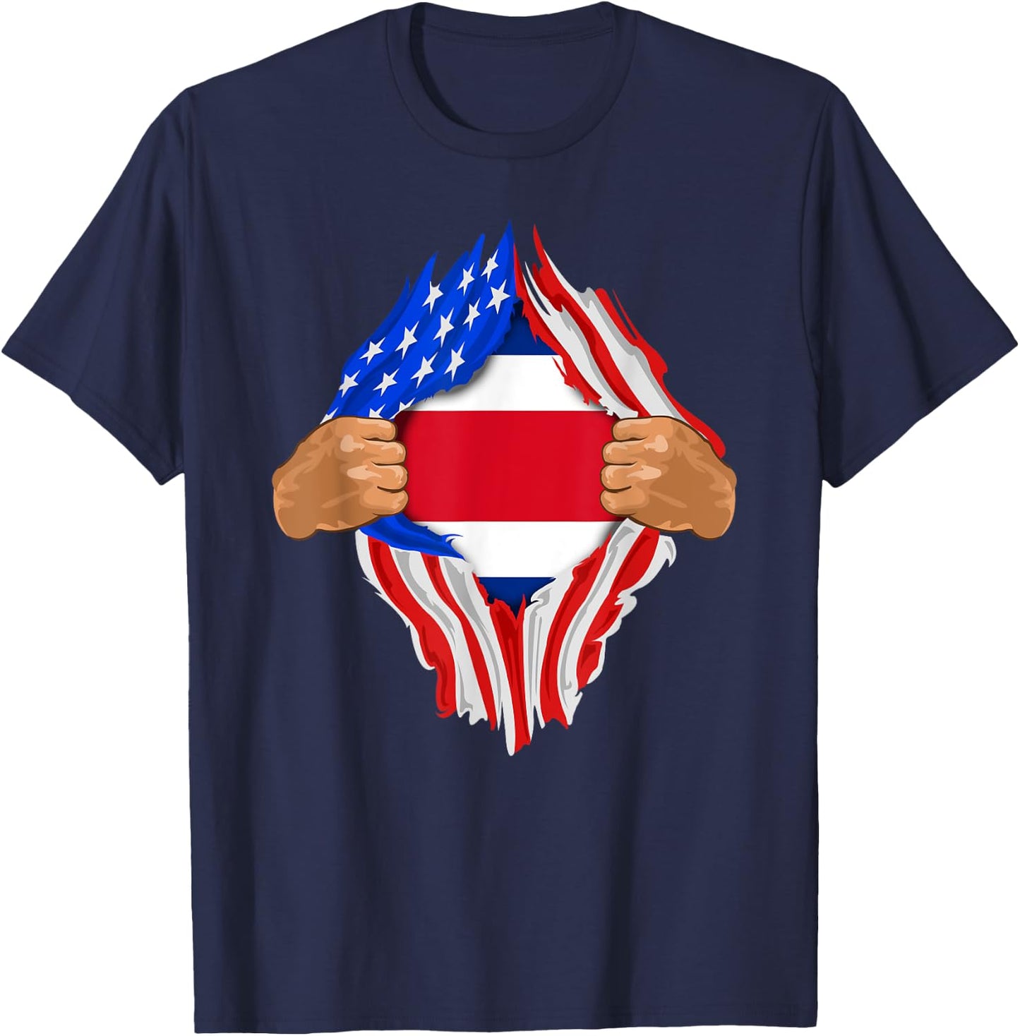 Costa Rican Blood Inside Me | Costa Rica Flag Gift T-Shirt - T-Shirt | Navy