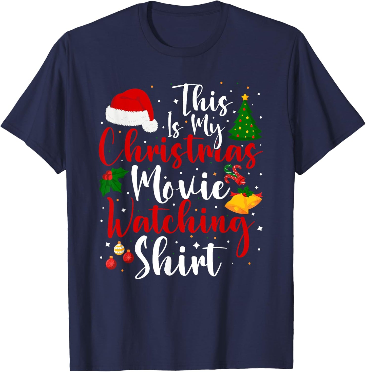 Funny This Is My Christmas Movie Watching Family Matching T-Shirt - T-Shirt | Navy