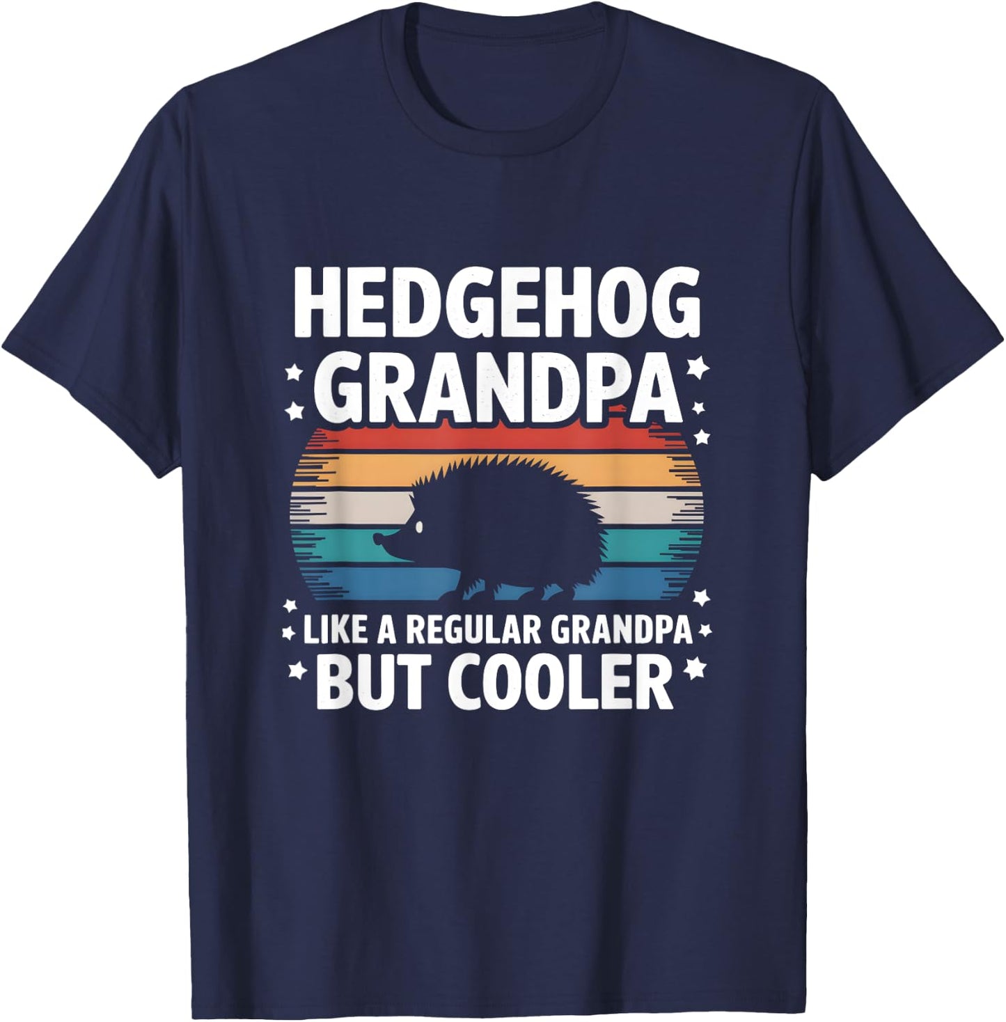 Hedgehog Lover Funny Vintage Hedgehog Grandpa Father's Day T-Shirt - T-Shirt | Navy