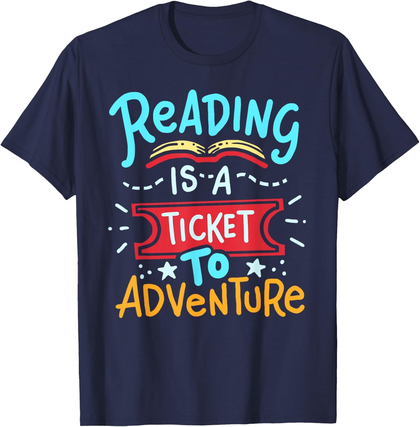 Reading Adventure Library Student Teacher Book T-Shirt - T-Shirt | Navy