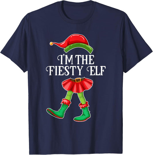 I'm the Feisty Elf Christmas Matching Family Group Gift T-Shirt - T-Shirt | Navy