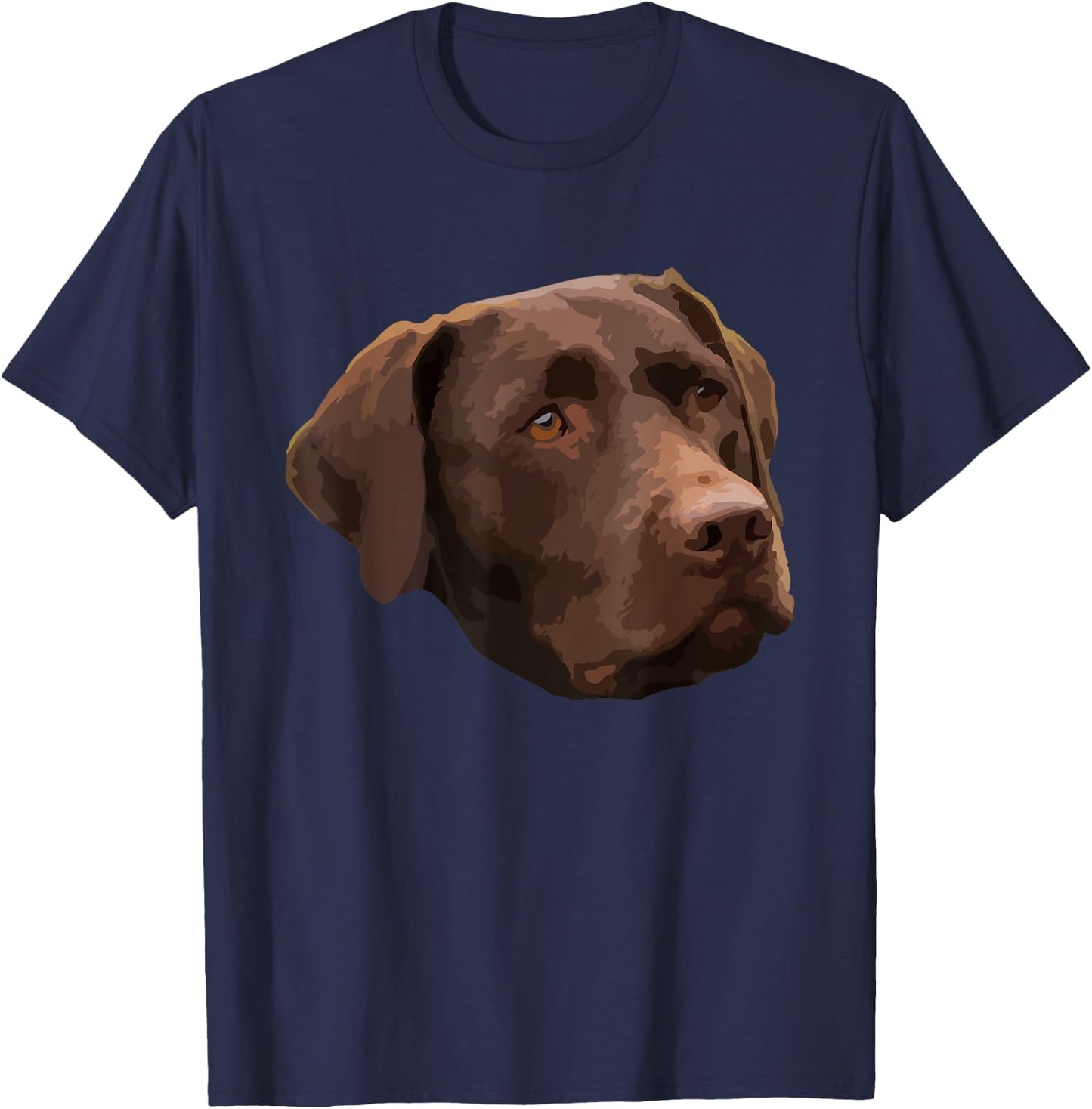Funny Chocolate Lab | Labrador Retriever Dog Head Women Girls Kids T-Shirt - T-Shirt | Navy