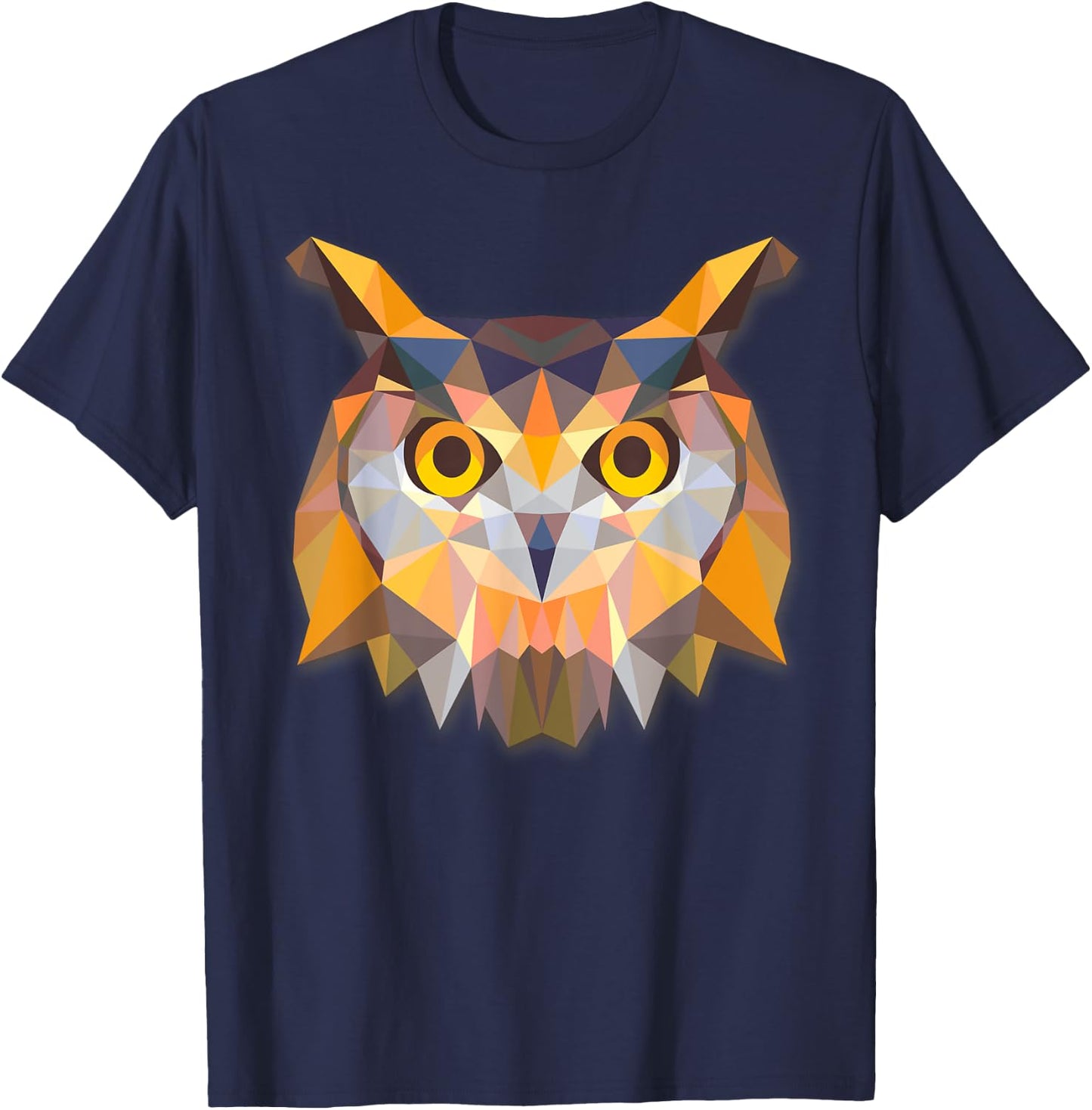 OWL HEAD Beautiful Snowy Owl Great Horned Owl Bird T-Shirt - T-Shirt | Navy