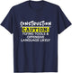 Flying Tools & Offensive Language - Construction Worker Gift T-Shirt - T-Shirt | Navy