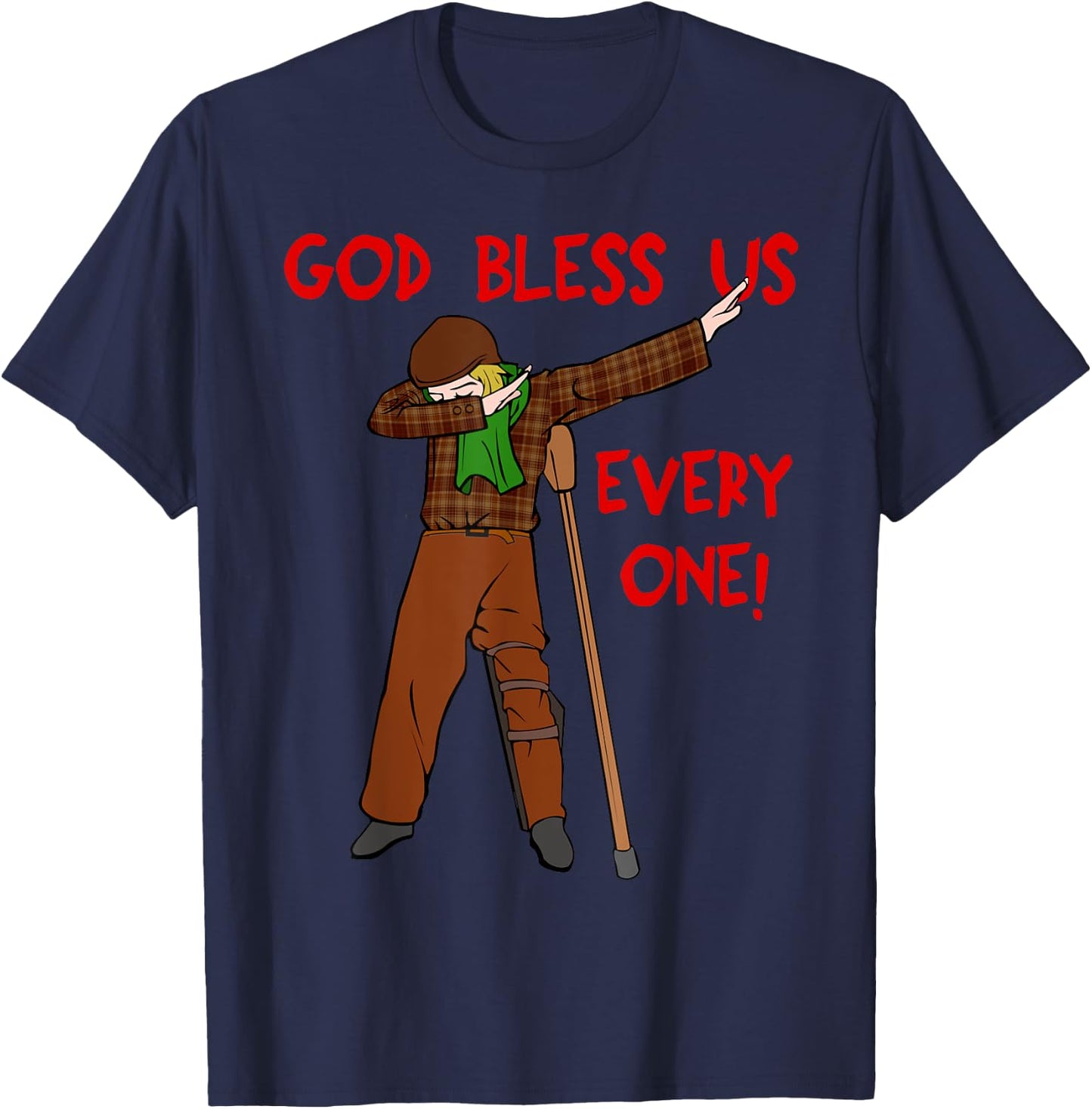 A Christmas Carol Shirt - Dabbing Tiny Tim T-Shirt - T-Shirt | Navy