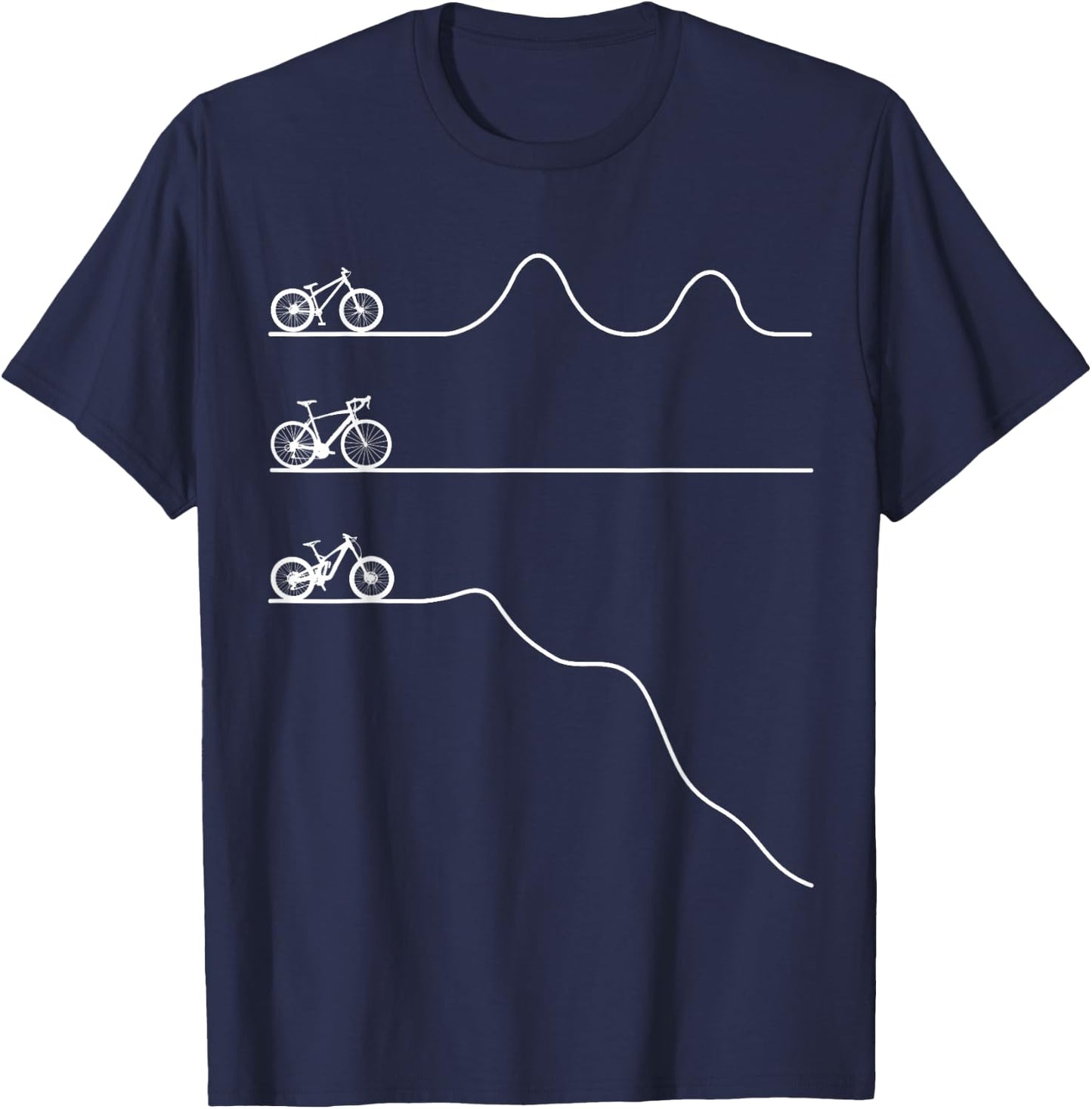 Mountain Bike Road Bike MTB Downhill Dirt Bike Bicycle Gift T-Shirt - T-Shirt | Navy