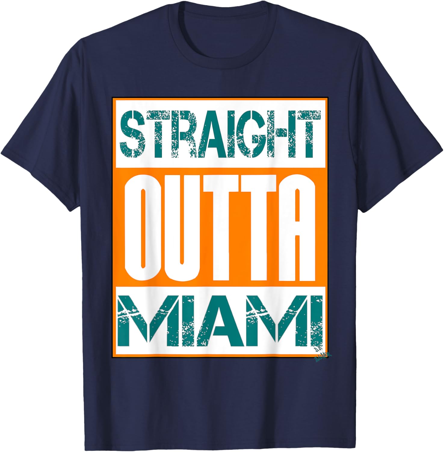 Miami shirt hip hop - city name - straight outta Miami T-Shirt - T-Shirt | Navy