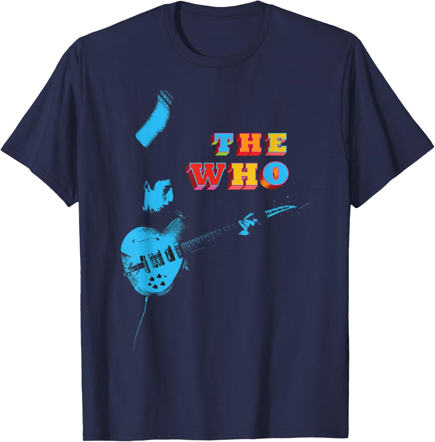 The Who Official Blue Guitar T-Shirt - T-Shirt | Navy