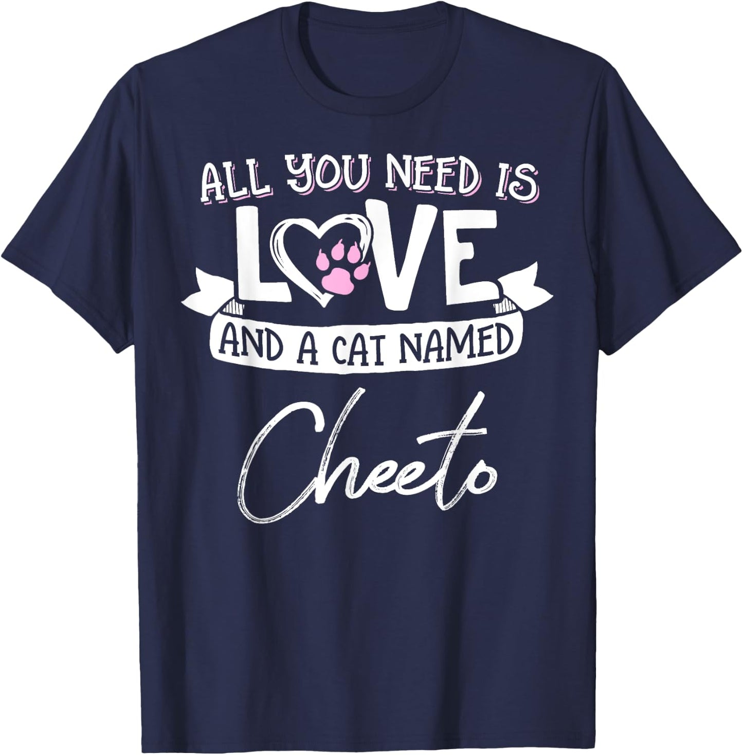 Cute Cat Named Cheeto Shirt and Girls T-Shirt - T-Shirt | Navy