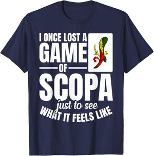Card Game Enthusiast Player Once Lost Italian Scopa T-Shirt - T-Shirt | Navy