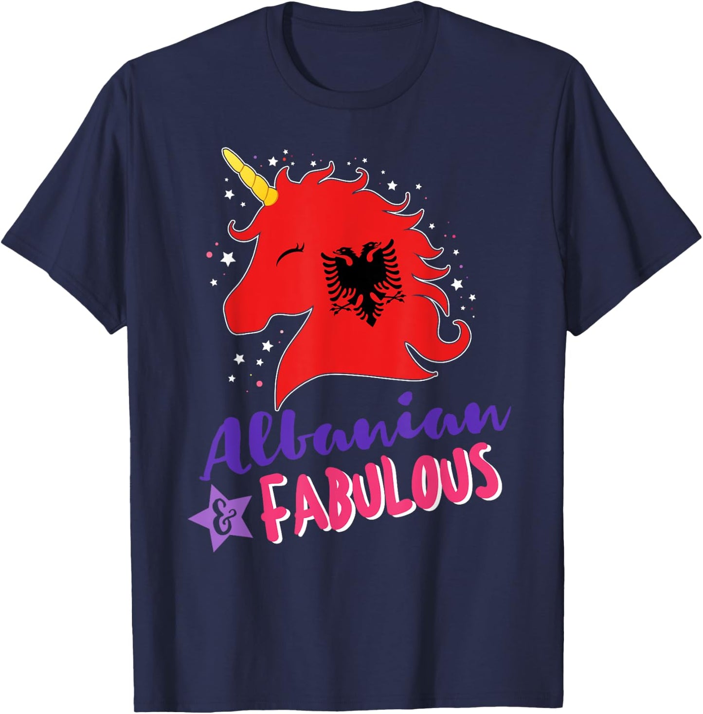 Albanian Pride Albanian Unicorn T-Shirt - T-Shirt | Navy
