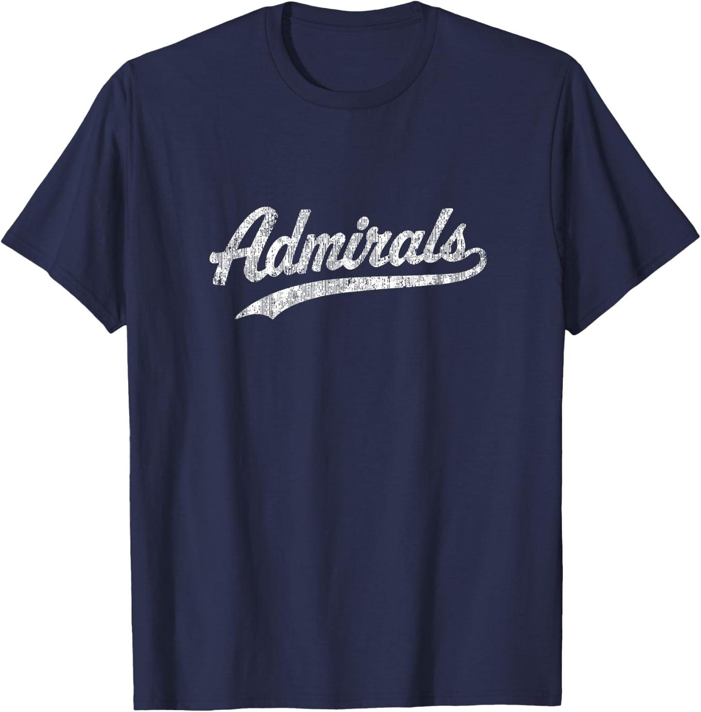 Admirals T Shirt Vintage Sports Name Design T-Shirt - T-Shirt | Navy