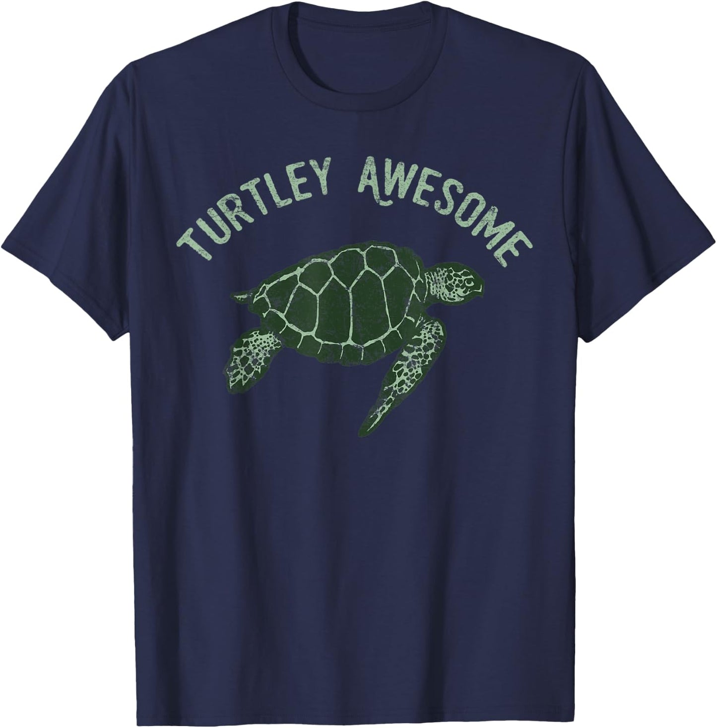 Cool Turtle Shirt Shop Turtley Awesome - Funny Turtle Pun - Blue, Small T-Shirt - T-Shirt | Navy
