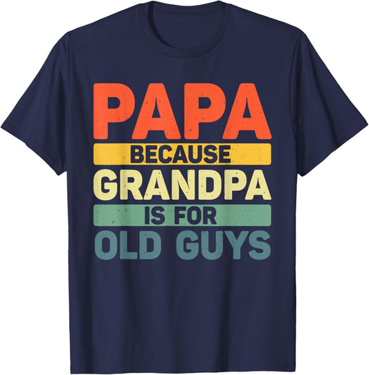 Papa Art For Grandpa Men From Grandkids Father's Day Papa T-Shirt - T-Shirt | Navy