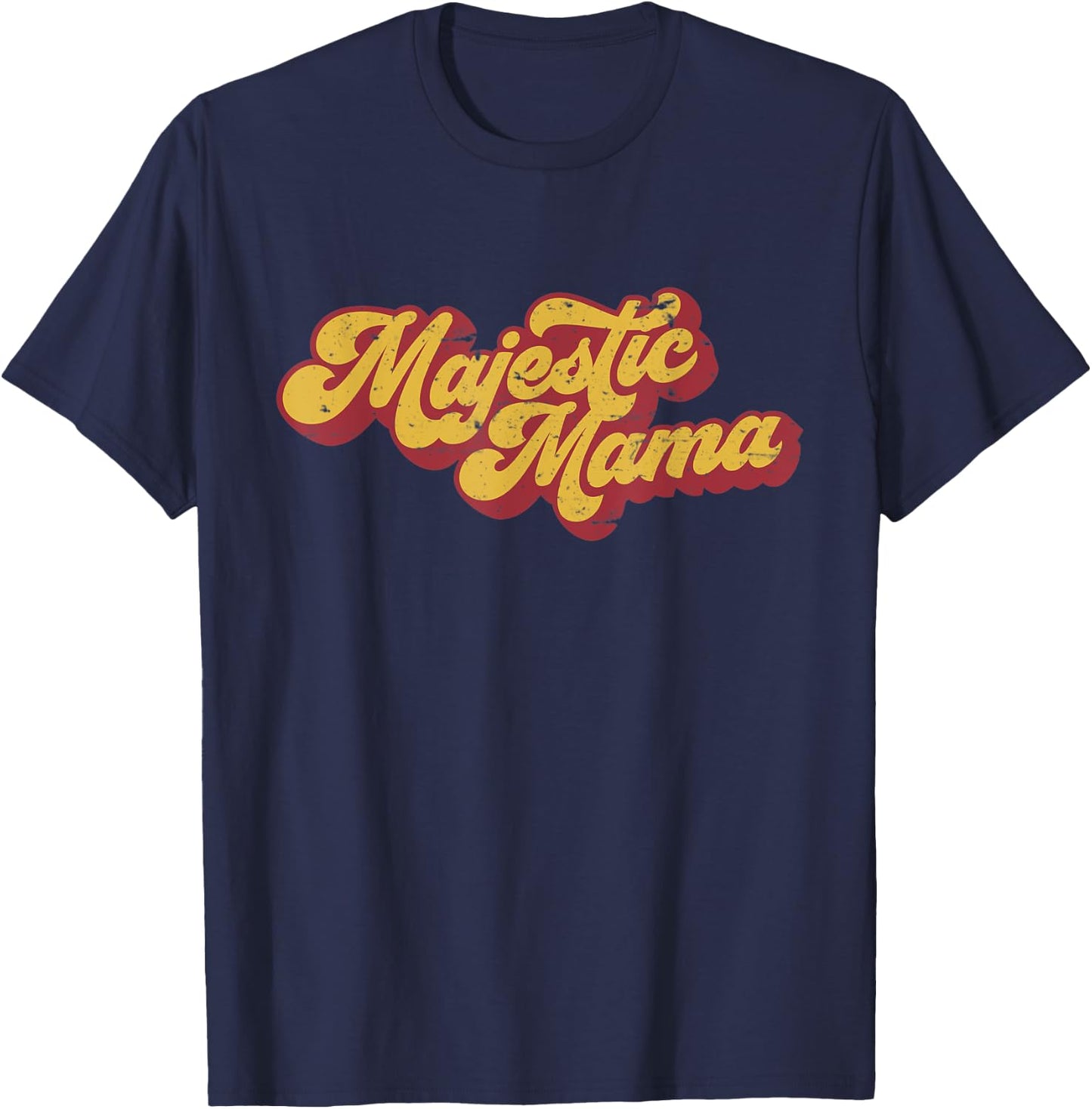 Majestic Mama Vintage 70s Gift T-Shirt - T-Shirt | Navy