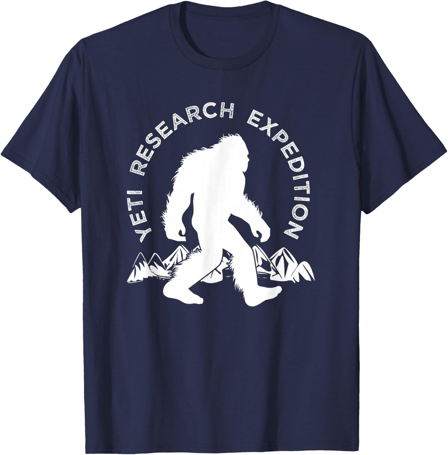 Yeti Research Expedition , Mountain Snowman T-Shirt - T-Shirt | Navy