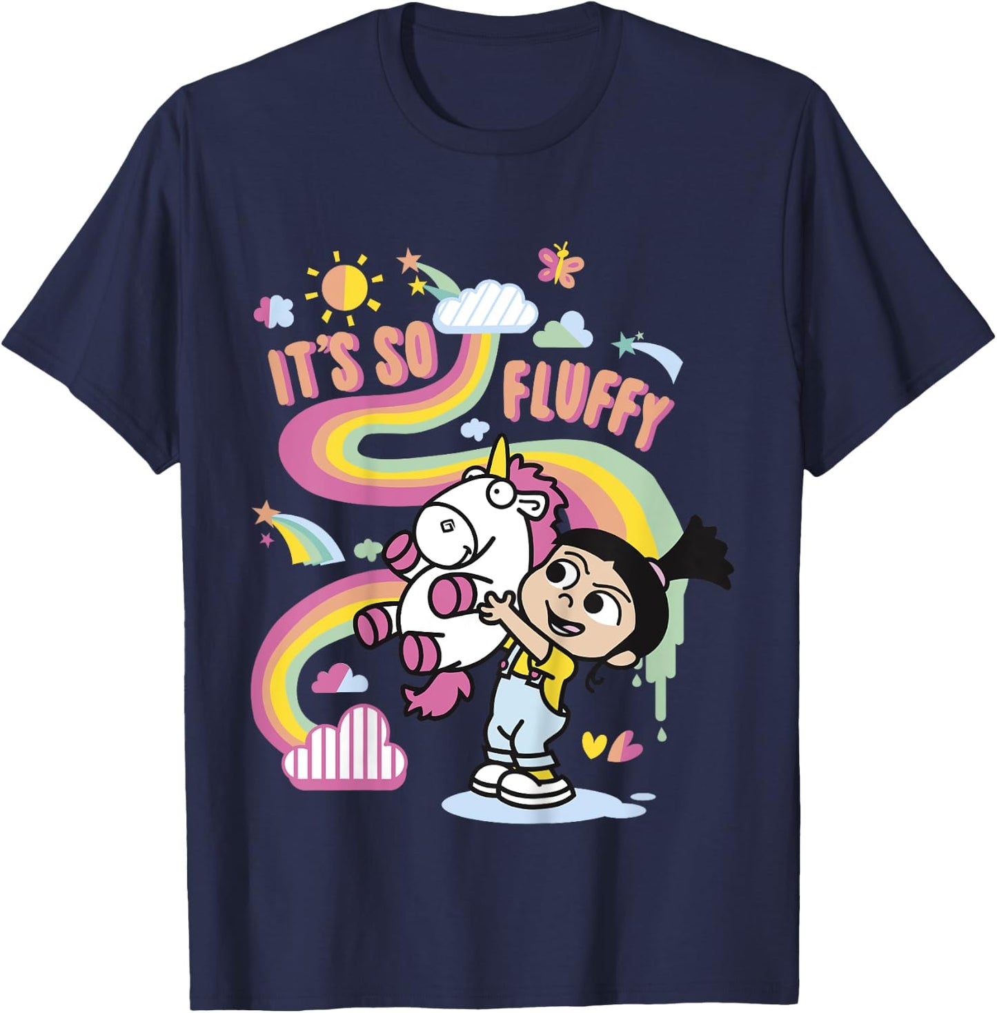 Despicable Me Minions Agnes Unicorn Rainbow Graphic T-Shirt - T-Shirt | Navy