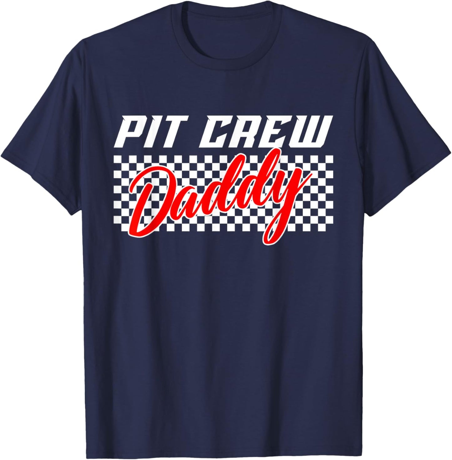 Daddy Pit Crew Race Car Birthday Family Matching T-Shirt - T-Shirt | Navy