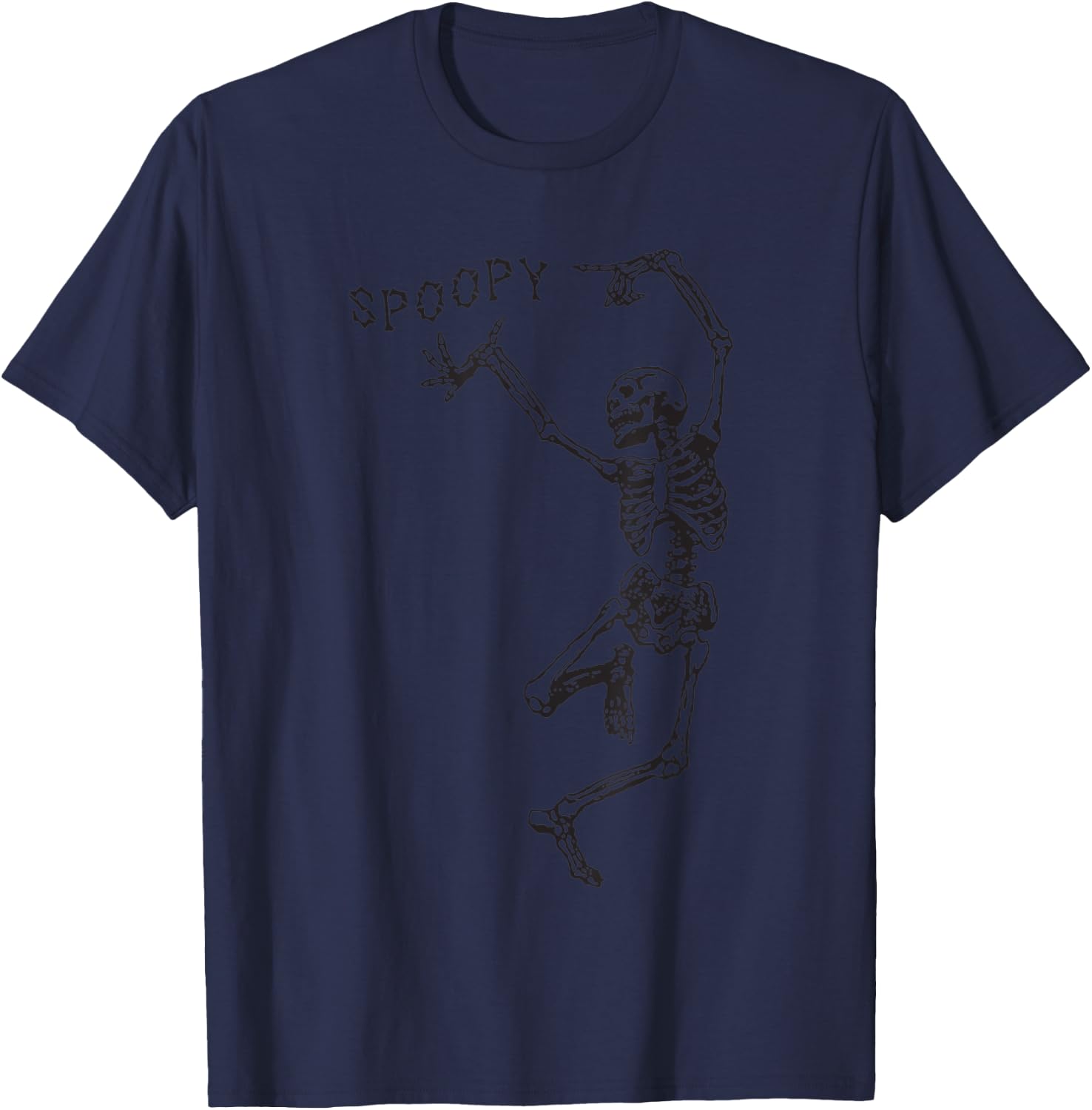 SPOOPY Skeleton Shirt Funny Halloween Meme T-Shirt - T-Shirt | Navy