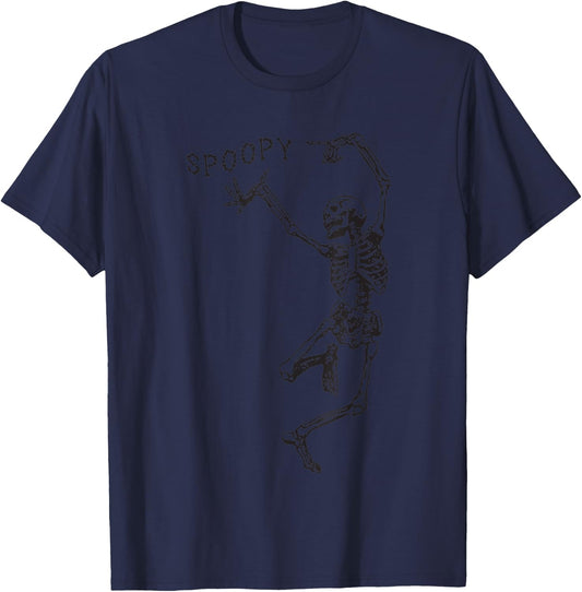 SPOOPY Skeleton Shirt Funny Halloween Meme T-Shirt - T-Shirt | Navy