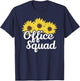 Cute Office Squad Secretary Sunflower Admin Appreciation T-Shirt - T-Shirt | Navy
