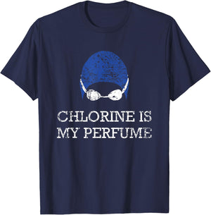 Chlorine is My Perfume Shirt Funny Swim Swimming Gift T-Shirt - T-Shirt | Navy