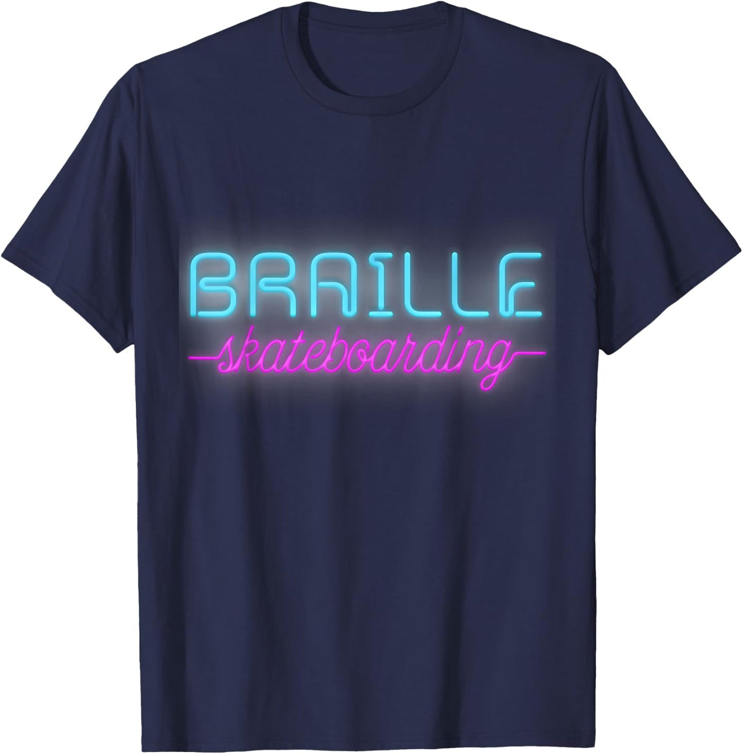 Braille Skateboarding NEON SIGN Shirt T-Shirt - T-Shirt | Navy