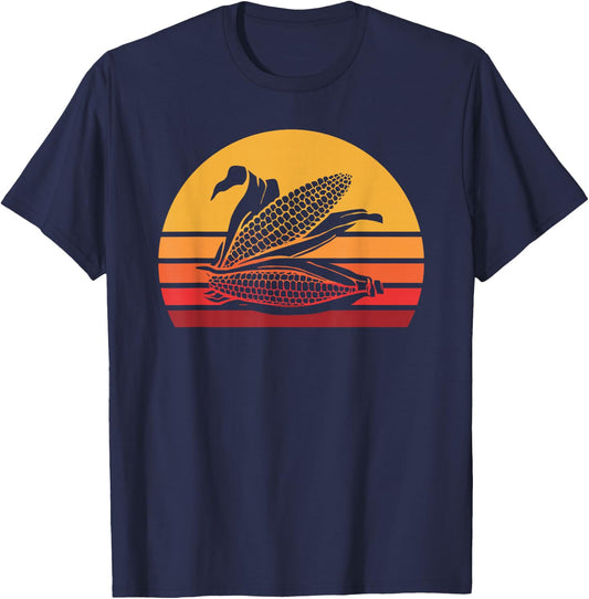Retro Corn Vintage Maize Farming T-Shirt - T-Shirt | Navy