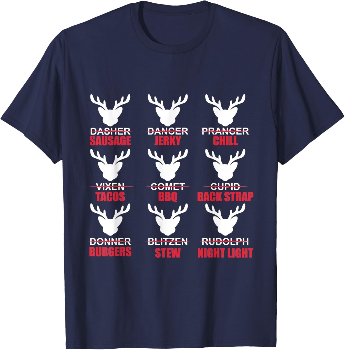 Christmas X-Mas Reindeers Hunting Hunter T-Shirt - T-Shirt | Navy