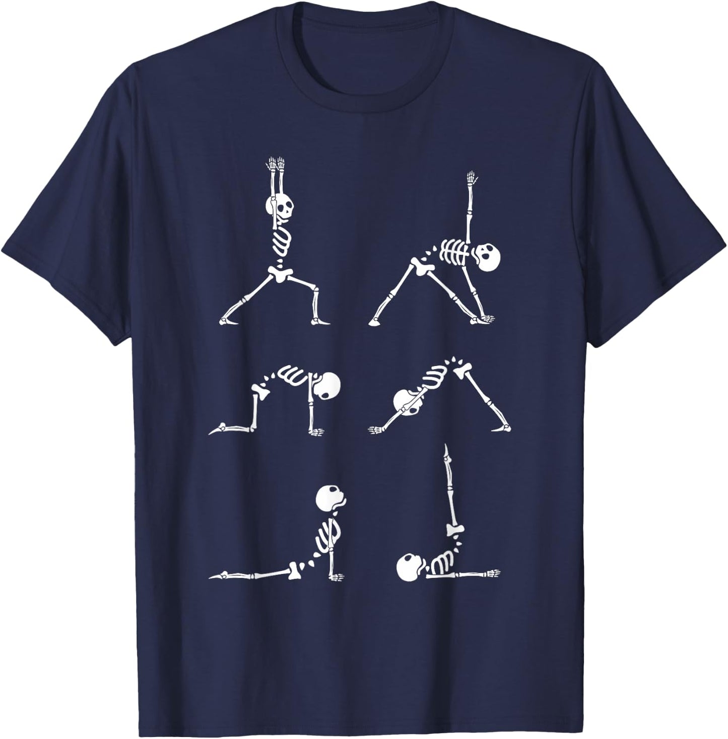 Yoga Skeleton Shirt Funny Halloween Exercise Costume T-Shirt - T-Shirt | Navy