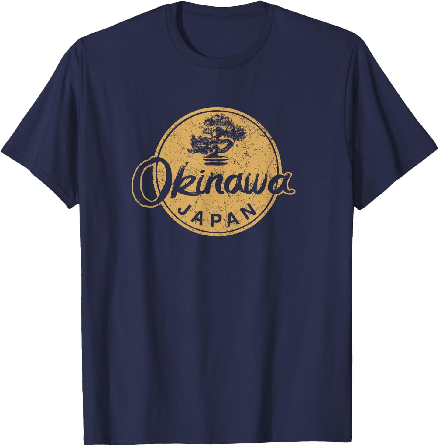 Okinawa Japan Bonsai Tree Vintage Japanese T-Shirt - T-Shirt | Navy