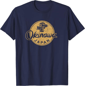 Okinawa Japan Bonsai Tree Vintage Japanese T-Shirt - T-Shirt | Navy