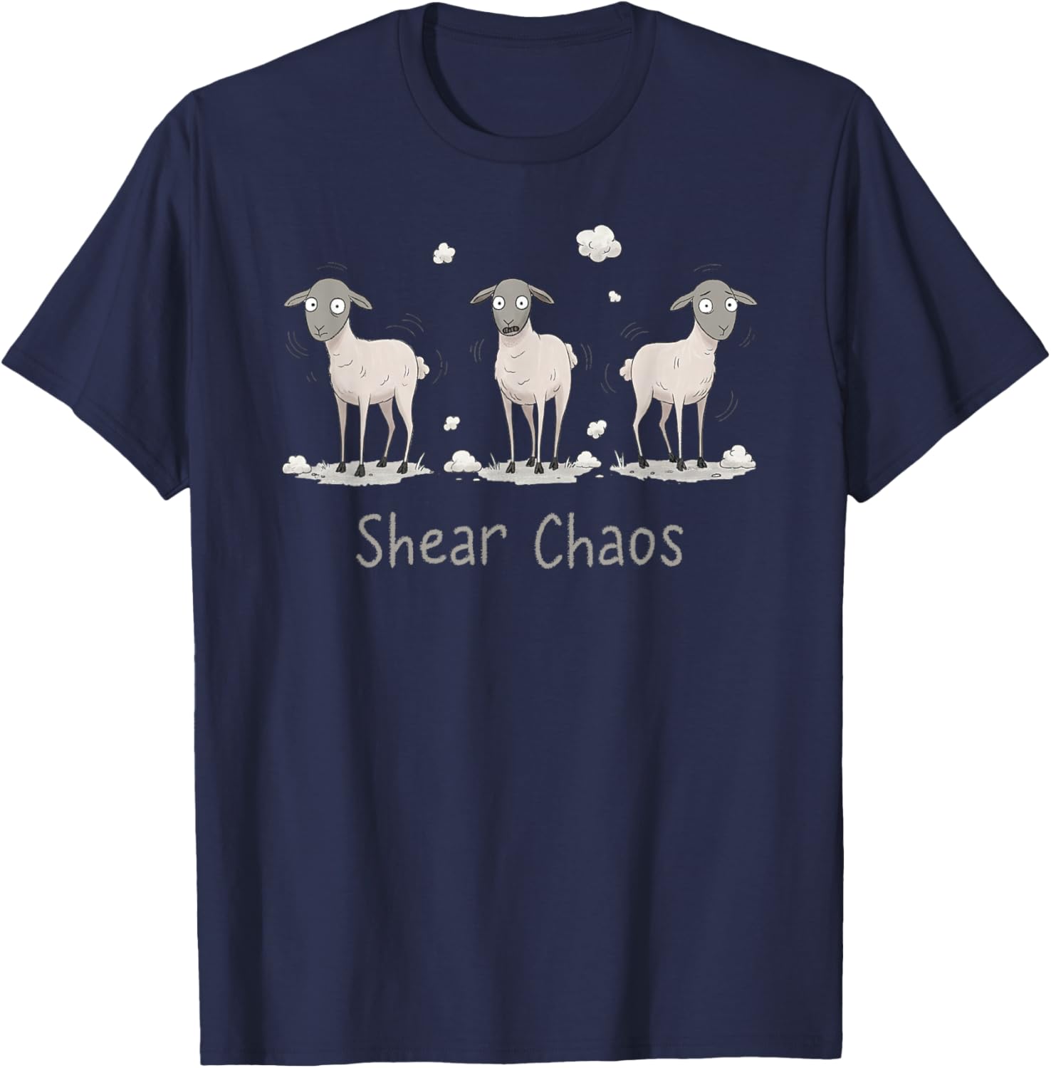 Shear Chaos Livestock Lamb Farmer Wool Farming T-Shirt - T-Shirt | Navy