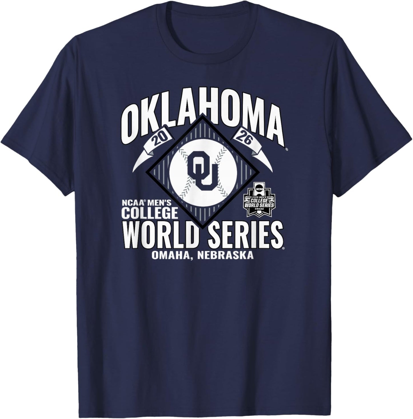 Oklahoma Sooners College World Series 2026 CWS Baseball T-Shirt - T-Shirt | Navy