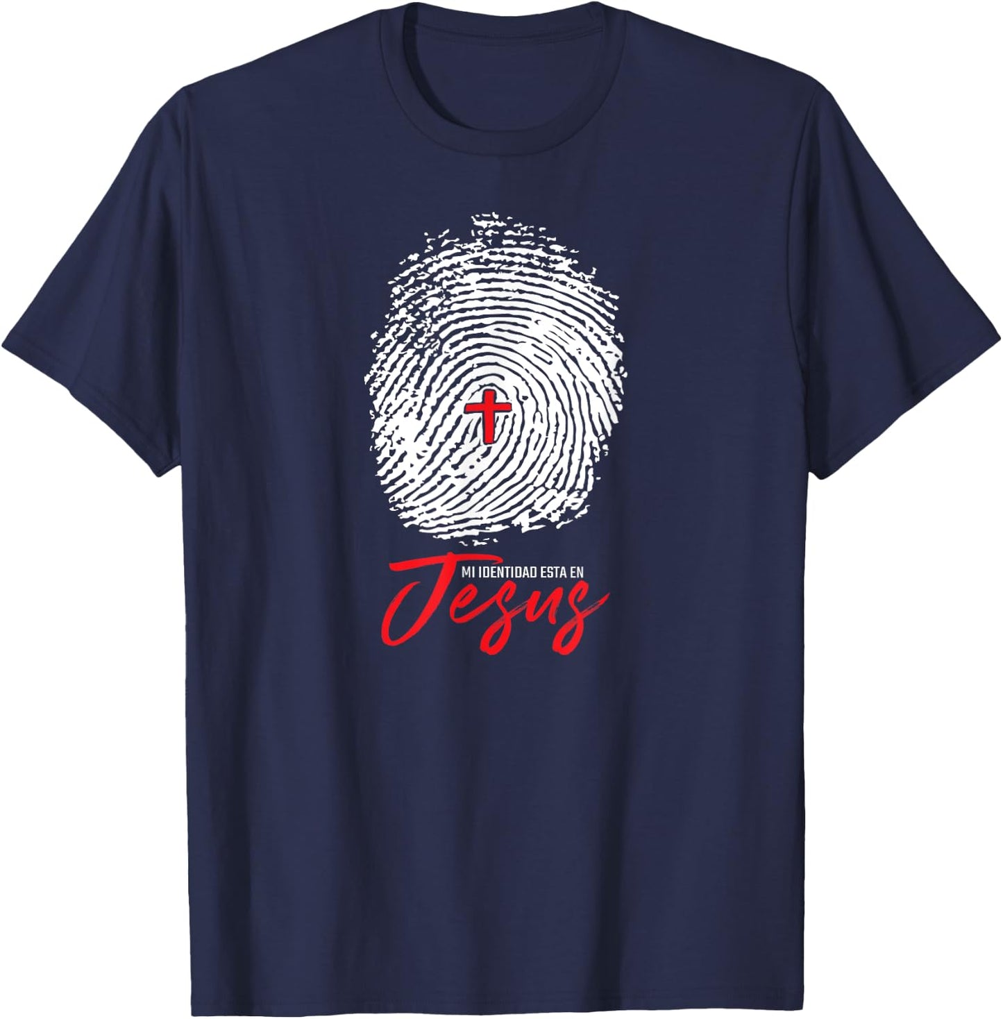 Mi Identidad en Jesus Faith Inspirational T-Shirt - T-Shirt | Navy