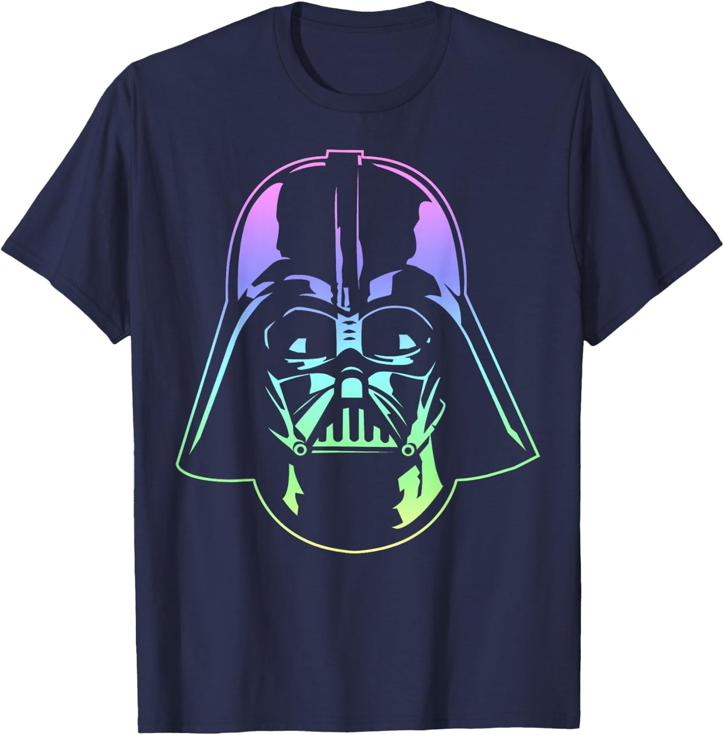 Star Wars Darth Vader Head Neon Gradient Graphic T-Shirt - T-Shirt | Navy