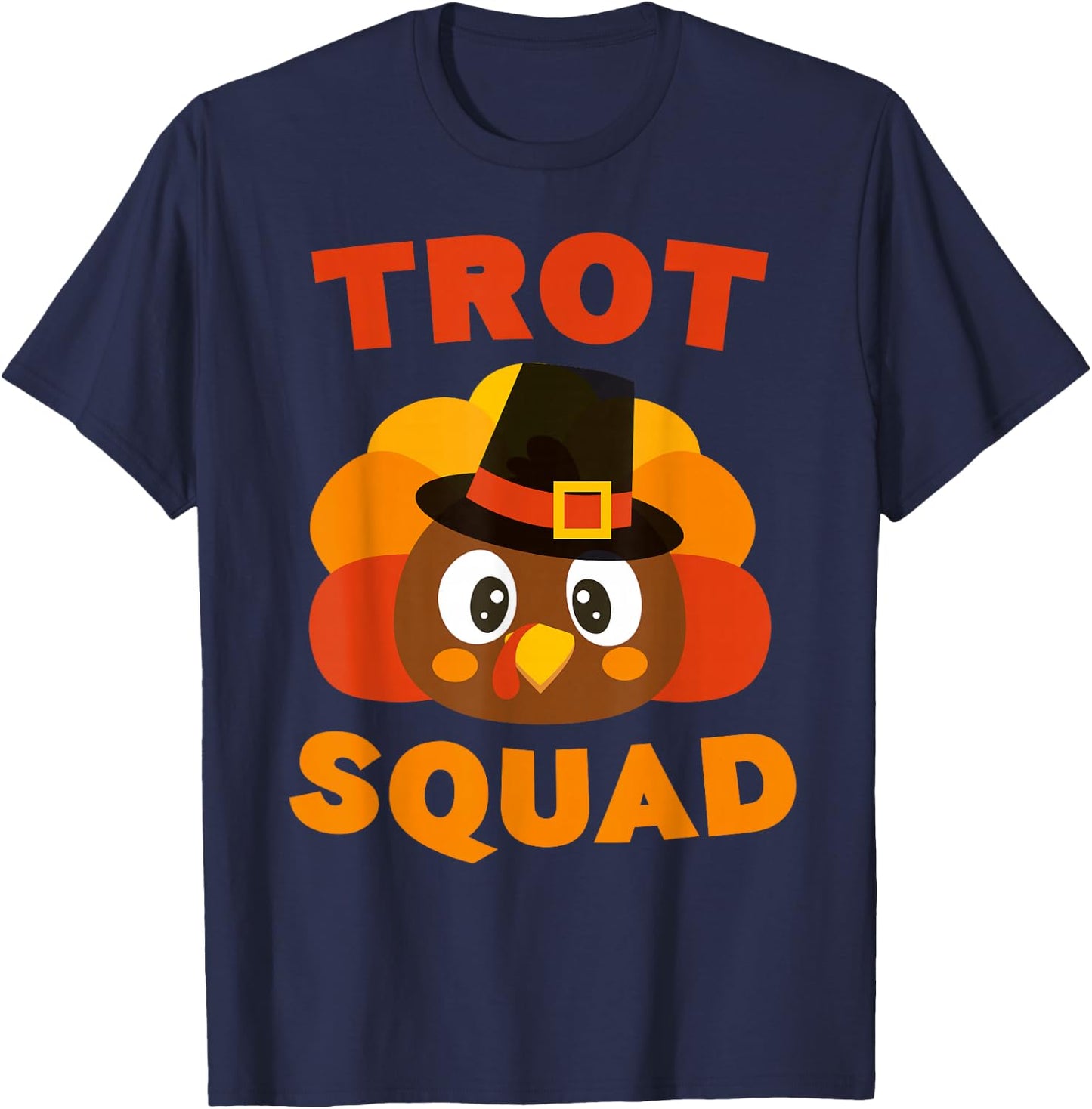 Trot Squad Shirt Adult Men Women Kids Turkey Pilgrim Costume T-Shirt - T-Shirt | Navy