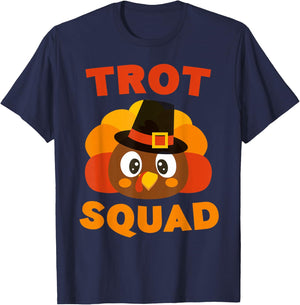 Trot Squad Shirt Adult Men Women Kids Turkey Pilgrim Costume T-Shirt - T-Shirt | Navy
