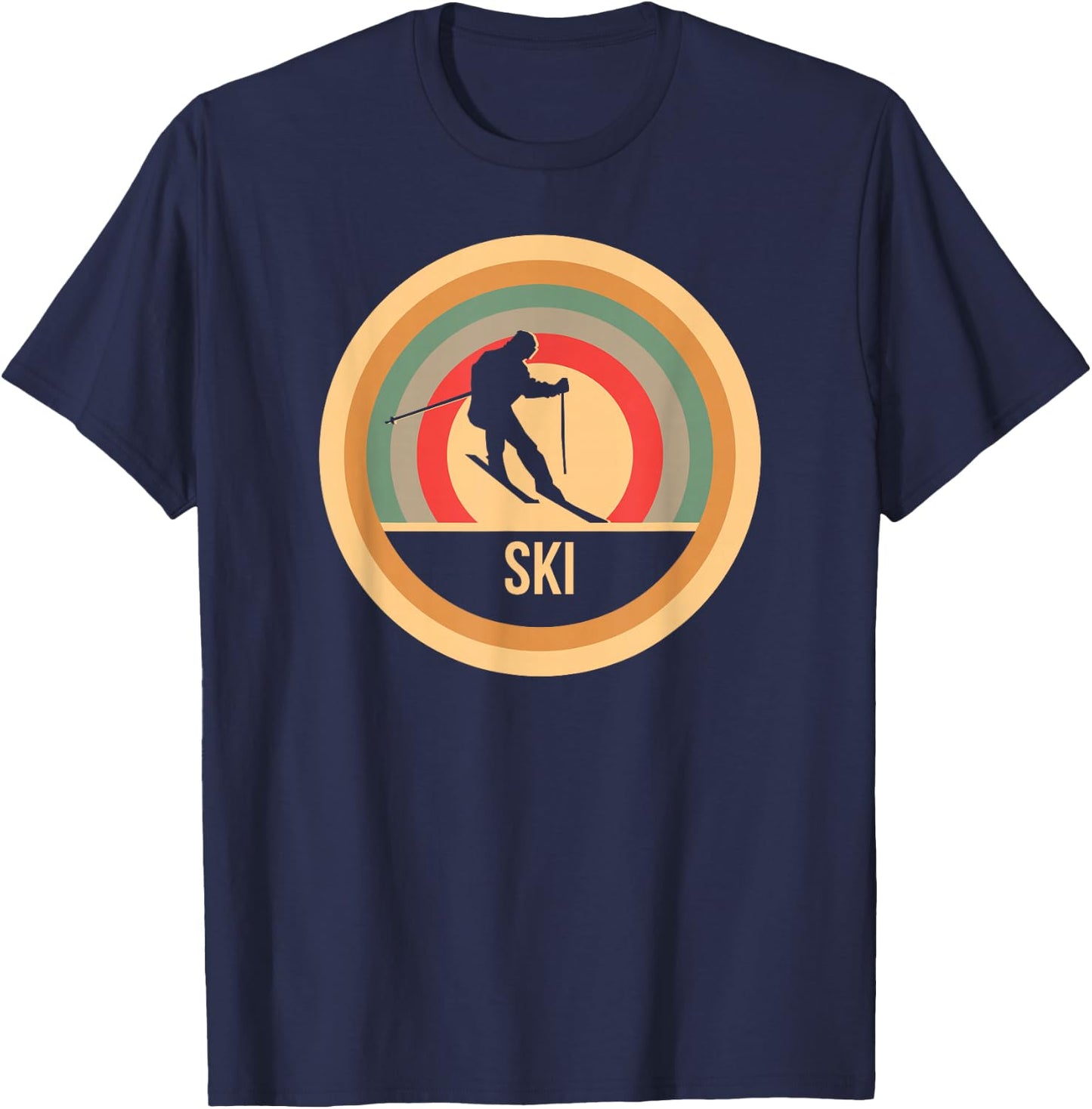 Retro Vintage Skiing - Skier T-Shirt - T-Shirt | Navy