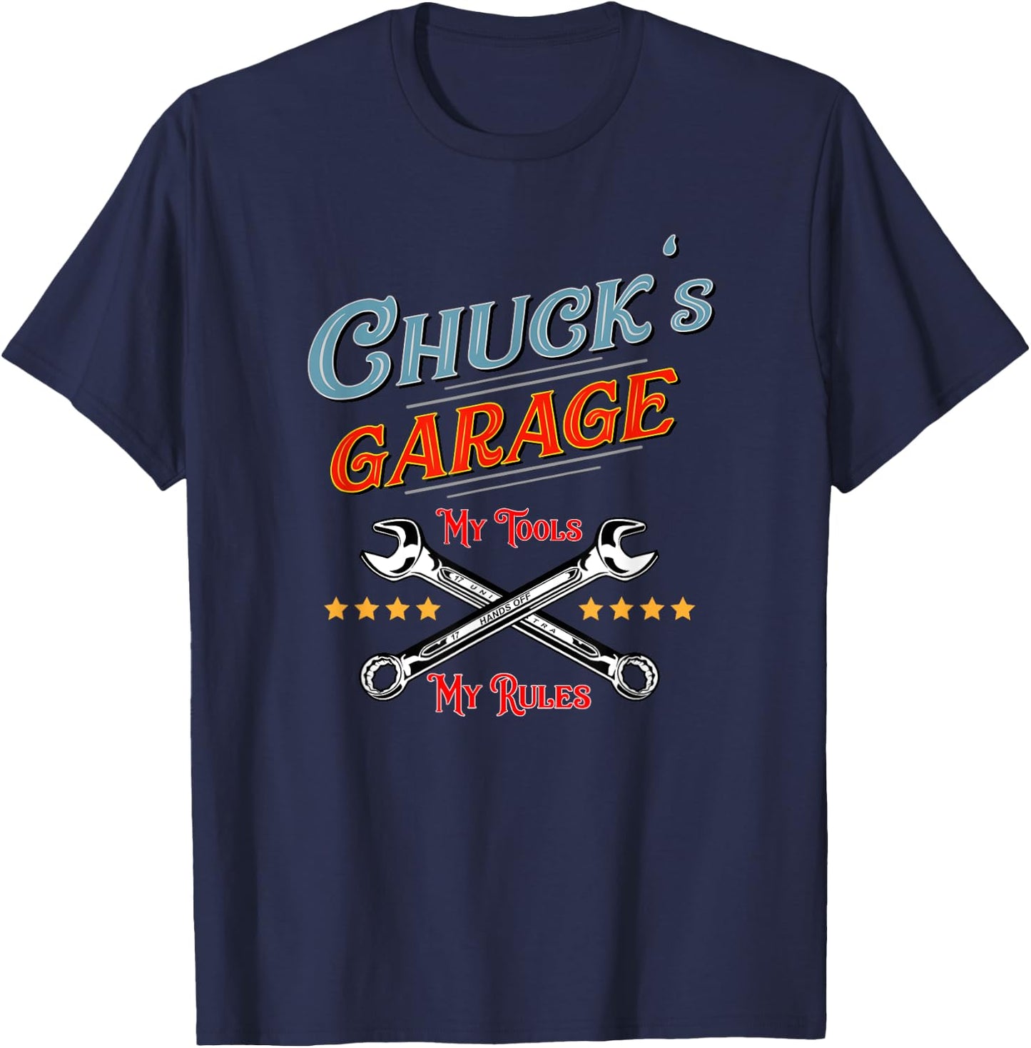 Chuck's Garage funny design T-Shirt - T-Shirt | Navy