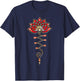 Lotus Flower Unalome Yoga Meditation Awareness Zen T-Shirt - T-Shirt | Navy
